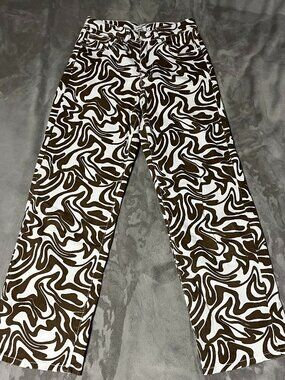 Rue 21 Brown and White Non-uniform Striped Jeans